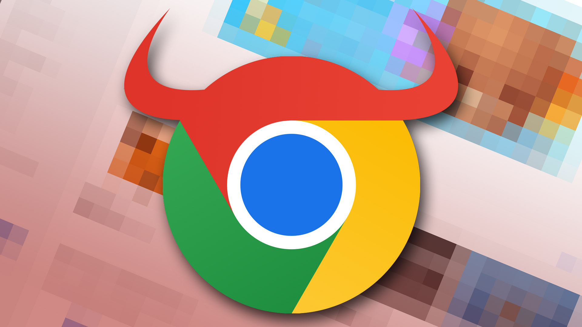 Chrome logo with horns