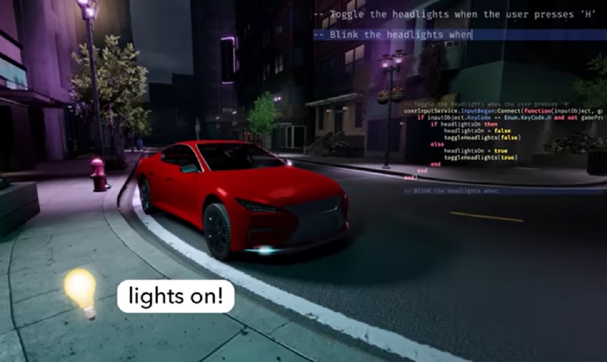 Roblox shows how text prompts can change a car instantly.