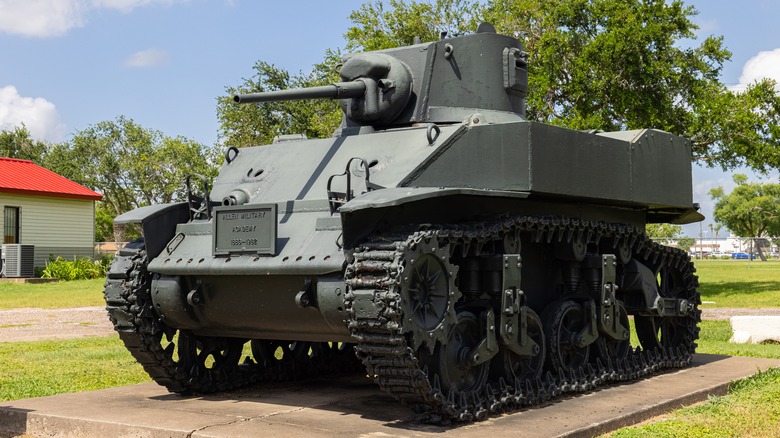 M3 Stuart tank outside a museum