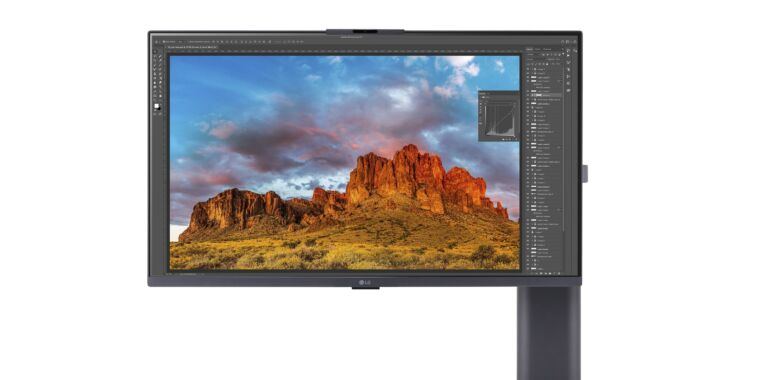 LG’s 4K monitor physically adjusts itself so you don’t have to