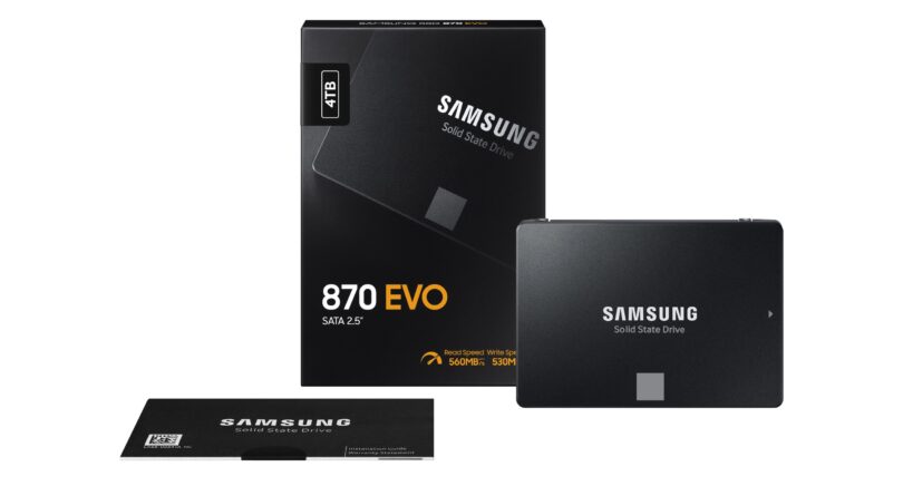 Samsung 870 EVO SATA SSDs now discounted by up to 43% on Amazon