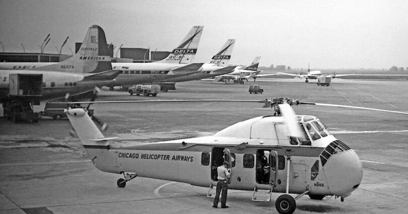 Travelers used to catch helicopter taxis between Chicago airports