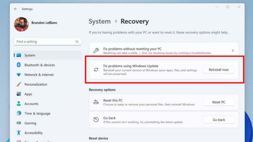 Windows Update will fix your broken install with minimal headache